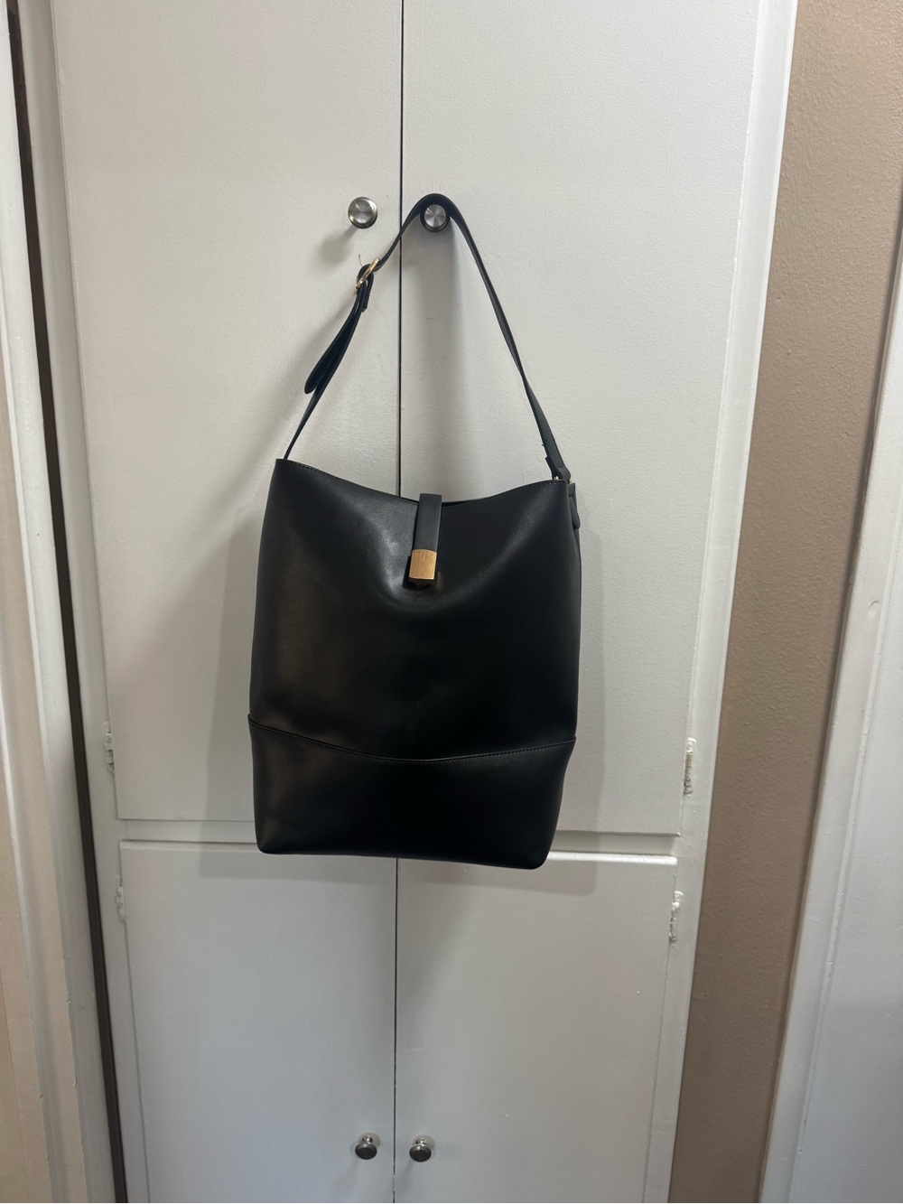 Old Navy Black Shoulder Hobo with Gold Accent - Picture 3 of 6